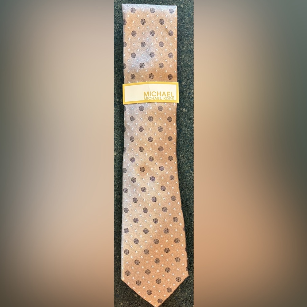 Michael Kors Cream Polka Dot Tie